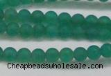 CAG6566 15.5 inches 4mm round matte green agate beads wholesale