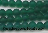 CAG6567 15.5 inches 6mm round matte green agate beads wholesale