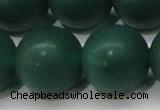 CAG6575 15.5 inches 20mm round matte green agate beads wholesale