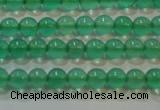 CAG6600 15.5 inches 2mm round green agate gemstone beads