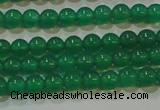 CAG6602 15.5 inches 3mm round green agate gemstone beads