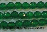 CAG6612 15.5 inches 6mm faceted round green agate gemstone beads