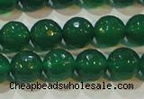 CAG6614 15.5 inches 10mm faceted round green agate gemstone beads