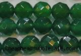 CAG6615 15.5 inches 12mm faceted round green agate gemstone beads