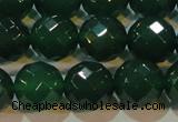 CAG6616 15.5 inches 14mm faceted round green agate gemstone beads