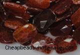 CAG662 15.5 inches 13*18mm faceted rectangle natural fire agate beads