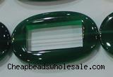 CAG6646 15.5 inches 25*38mm oval green agate gemstone beads