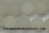 CAG6681 15 inches 10mm round white pilates agate beads