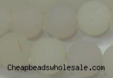 CAG6682 15 inches 12mm round white pilates agate beads