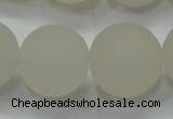 CAG6685 15 inches 18mm round white pilates agate beads