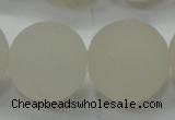 CAG6686 15 inches 18mm round white pilates agate beads