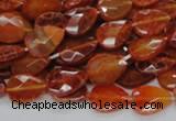 CAG669 15.5 inches 10*14mm faceted flat teardrop natural fire agate beads