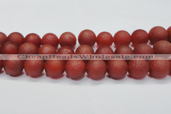 CAG6705 15 inches 18mm round red pilates agate beads