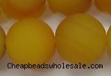 CAG6725 15 inches 18mm round yellow pilates agate beads