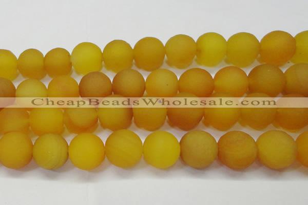 CAG6725 15 inches 18mm round yellow pilates agate beads