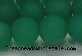 CAG6733 15 inches 14mm round green pilates agate beads