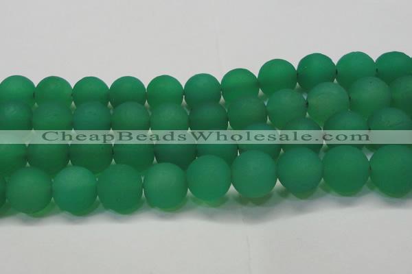 CAG6735 15 inches 18mm round green pilates agate beads