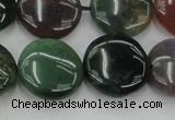 CAG6772 15.5 inches 16mm flat round Indian agate beads wholesale