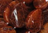 CAG678 15.5 inches 18*25mm twisted oval natural fire agate beads