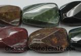 CAG6814 15.5 inches 16*22mm faceted & twisted rectangle Indian agate beads