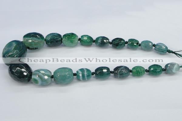 CAG6884 12*14mm - 25*30mm faceted drum dragon veins agate beads