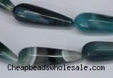 CAG6894 15.5 inches 10*30mm faceted teardrop line agate beads