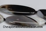 CAG6922 15.5 inches 20*55mm oval black line agate beads