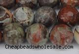 CAG7015 15.5 inches 14mm faceted round ocean agate gemstone beads