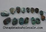 CAG7069 Top drilled 20*30mm - 30*45mm freeform ocean agate beads