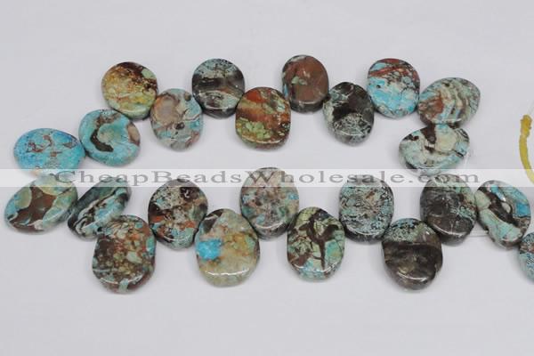 CAG7071 Top drilled 20*30mm - 25*35mm freeform ocean agate beads