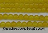 CAG7100 15.5 inches 4mm round yellow agate gemstone beads