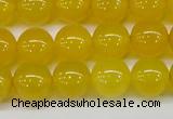 CAG7104 15.5 inches 12mm round yellow agate gemstone beads