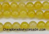 CAG7109 15.5 inches 8mm round yellow agate gemstone beads