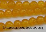 CAG7110 15.5 inches 8mm round yellow agate gemstone beads