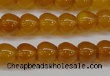 CAG7114 15.5 inches 9*10mm apple-shaped yellow agate gemstone beads