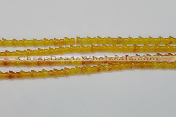 CAG7118 15.5 inches 9*11mm vase-shaped yellow agate gemstone beads