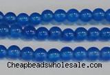 CAG7158 15.5 inches 4mm round blue agate gemstone beads