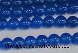 CAG7159 15.5 inches 6mm round blue agate gemstone beads