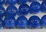 CAG7162 15.5 inches 12mm round blue agate gemstone beads