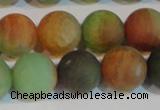 CAG7170 15.5 inches 12mm round matte rainbow agate gemstone beads