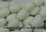 CAG718 15.5 inches 10*15mm rice white agate gemstone beads wholesale