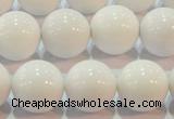 CAG7182 15.5 inches 14mm round white agate gemstone beads