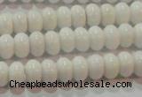 CAG7191 15.5 inches 5*8mm rondelle white agate gemstone beads