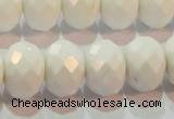 CAG7195 15.5 inches 10*14mm faceted rondelle white agate beads