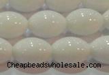 CAG7203 15.5 inches 10*14mm rice white agate gemstone beads