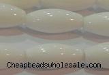 CAG7206 15.5 inches 7*21mm rice white agate gemstone beads