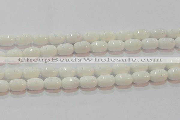 CAG7212 15.5 inches 10*14mm drum white agate gemstone beads