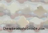 CAG7217 15.5 inches 10*10mm flower white agate gemstone beads