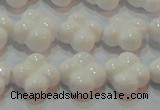 CAG7220 15.5 inches 12*12mm carved flower white agate gemstone beads