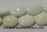 CAG7241 15.5 inches 12*16mm oval white agate gemstone beads